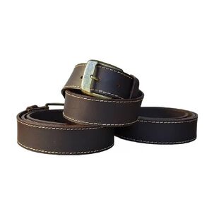 Cintur&oacute;n Cuero Caf&eacute; Xl Costura Hecho A Mano Raiquen